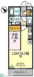 西武池袋線 武蔵藤沢駅 徒歩4分の賃貸アパート 2階1LDKの間取り