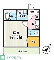 JR川越線 川越駅 徒歩14分の賃貸アパート 2階1Kの間取り