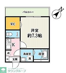 JR川越線 川越駅 徒歩14分の賃貸アパート 1階1Kの間取り