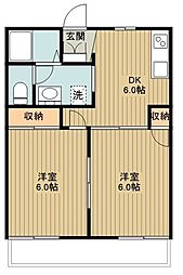 ドンフェールＳＧ 102 1階2DKの間取り