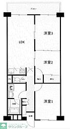 所沢ハイコーポ 809 8階3LDKの間取り