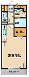 セジュールＺＥＮIIIＡ 3階ワンルームの間取り