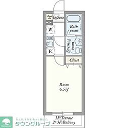 ＡＶＥＮＩＲ 2階1Kの間取り