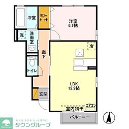 サンボナールB 1LDKの間取図画像