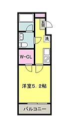 FilleFlats川越南 1Kの間取図画像