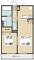 エルメゾン学園東 1LDKの間取図画像