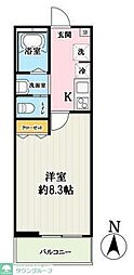 所沢市大字上安松アパート 1Kの間取図画像