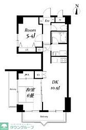 ロイヤルプレステージ 2DKの間取図画像