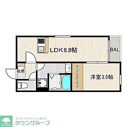 (仮称)川越市新宿町5丁目AP 1LDKの間取図画像