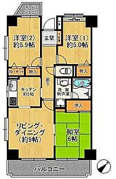 ルテシア新狭山 3LDKの間取図画像
