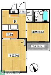 みずほ台宝ハイツ 2Kの間取図画像