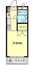 ビューラー小手指 1Kの間取図画像