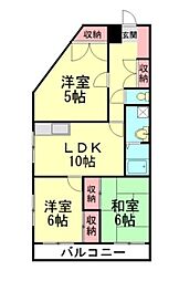リエス清瀬旭が丘 3DKの間取図画像