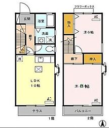 セジュール・モローA 2LDKの間取図画像
