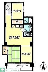 向陽ハイツA棟 3LDKの間取図画像