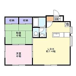 ハイツパティオ 2LDKの間取図画像