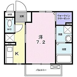 アクティーフ西所沢 1Kの間取図画像