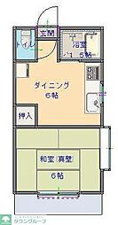 コーポ南入曽 1DKの間取図画像
