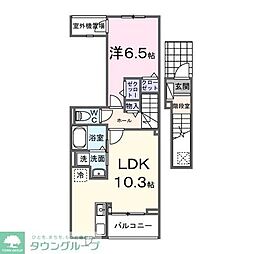 川越市大字笠幡アパート 1LDKの間取図画像