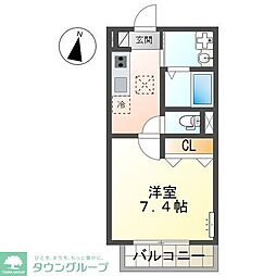 コイトハイツ 1Kの間取図画像