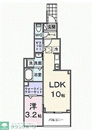 ヒカルサ狭山広瀬台サウス 1LDKの間取図画像