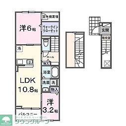 ヒカルサ狭山広瀬台フロント 2LDKの間取図画像
