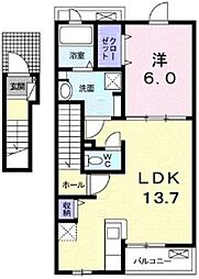 エデントゥ 1LDKの間取図画像