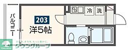 アパート 1Kの間取図画像