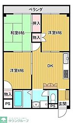田園キャッスル新狭山 3DKの間取図画像