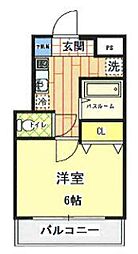 ADレジデンス小手指 1Kの間取図画像