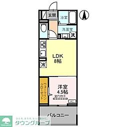 リュミエール 1LDKの間取図画像