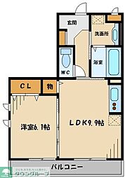 ヴィラグランデ 1LDKの間取図画像