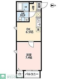 狭山市入間川2丁目アパート 1DKの間取図画像