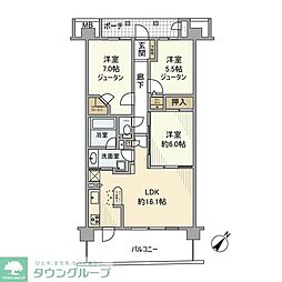 エル・スタージュ 3LDKの間取図画像