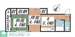第二アベニール 2Kの間取図画像