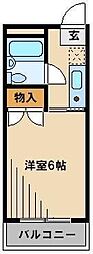 サニーハイツ 1Kの間取図画像