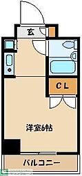 東本町ハイツ 1Kの間取図画像