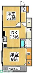 サニーコートN 2DKの間取図画像