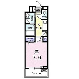 ソレアード 1Kの間取図画像