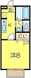 ラグラス 1Kの間取図画像