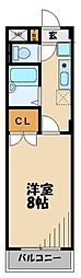 クレスト所沢 1Kの間取図画像