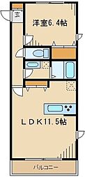 メゾンけやき台 1LDKの間取図画像