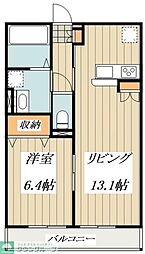 エルメゾン学園東 2LDKの間取図画像
