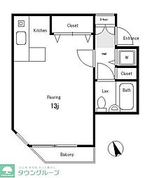 BelAirGarden10 ワンルームの間取図画像