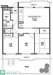 みどり野マンションD 3LDKの間取図画像