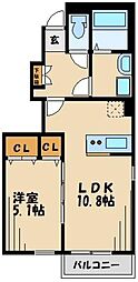 デュラ・カーサコブシ3 1LDKの間取図画像