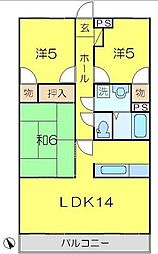 第2原田ビル 3LDKの間取図画像
