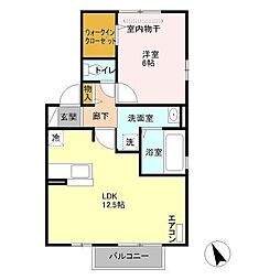 クレールメゾンC 1LDKの間取図画像