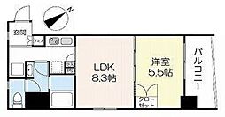 Legabene八丁堀 2階1LDKの間取り