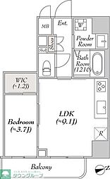 ルミーク浅草 2階1LDKの間取り